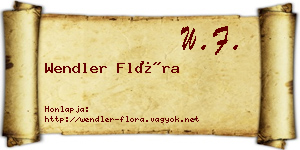 Wendler Flóra névjegykártya